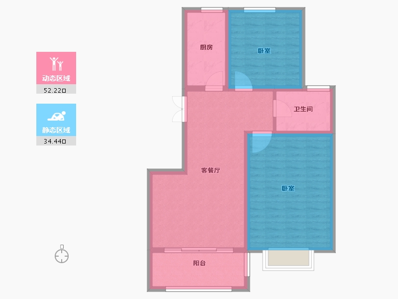 江苏省-镇江市-欣悦华庭-77.78-户型库-动静分区