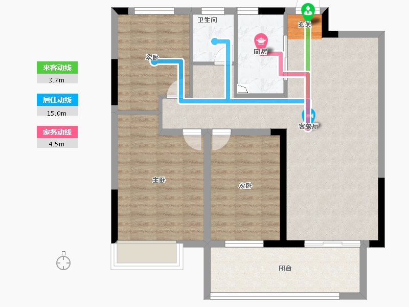 安徽省-阜阳市-壹號府邸-86.00-户型库-动静线