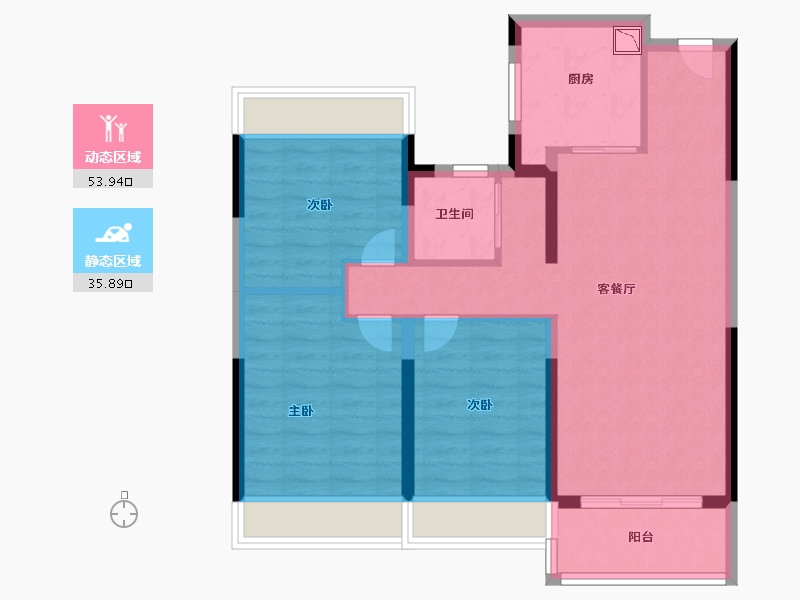 江苏省-徐州市-新沂碧桂园-80.00-户型库-动静分区