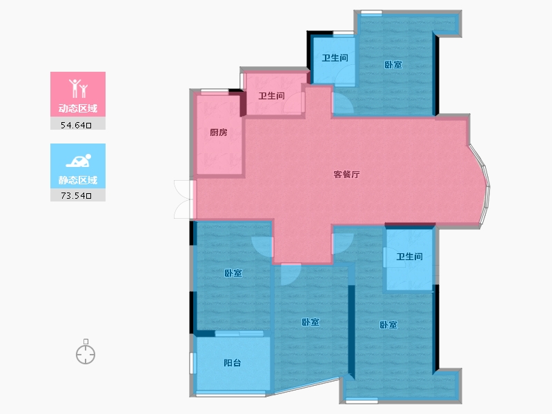 福建省-福州市-三盛国际公园剑桥公馆-117.00-户型库-动静分区