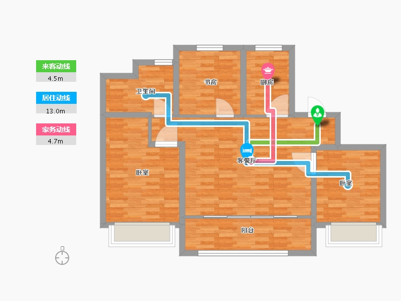 江苏省-扬州市-新能源·云潮望-79.00-户型库-动静线