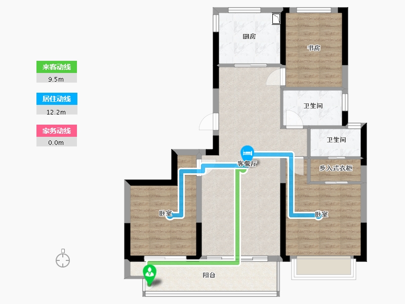 浙江省-宁波市-崇文花园-87.99-户型库-动静线