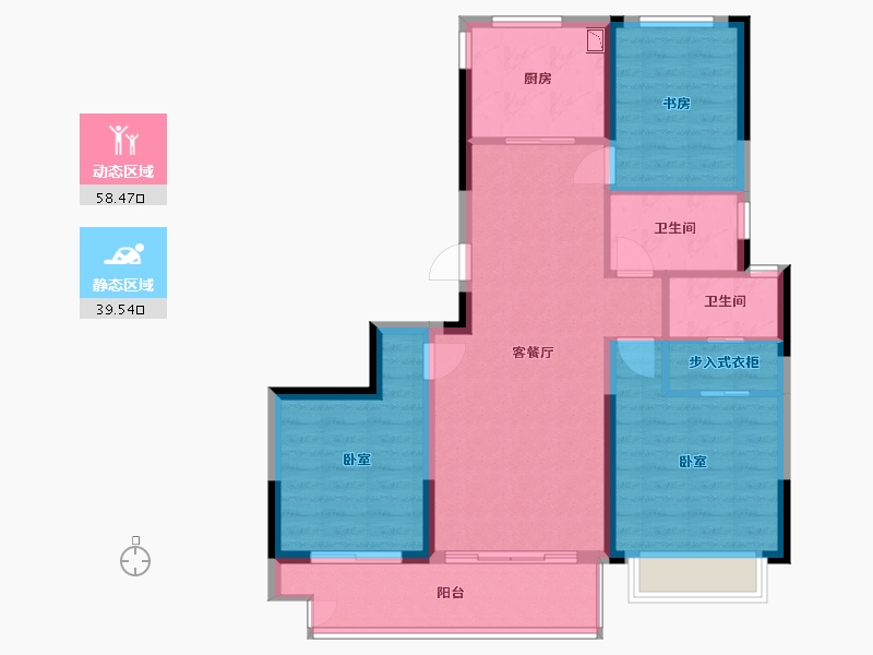 浙江省-宁波市-崇文花园-87.99-户型库-动静分区