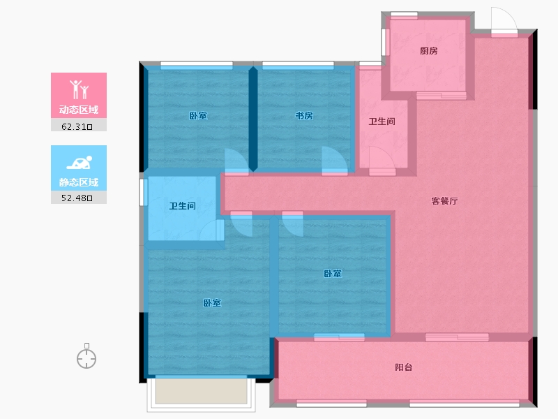 江苏省-扬州市-佳源·西城印象-101.00-户型库-动静分区