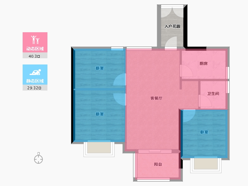 福建省-福州市-贵安新天地公寓-66.82-户型库-动静分区