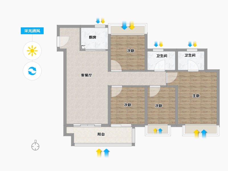 江苏省-徐州市-四季连城·望悦-108.01-户型库-采光通风