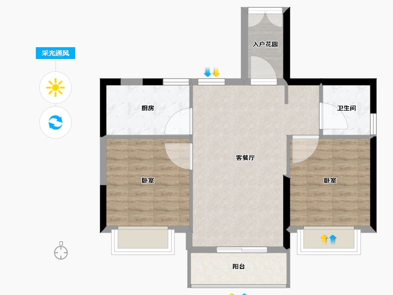 福建省-福州市-贵安新天地公寓-64.00-户型库-采光通风