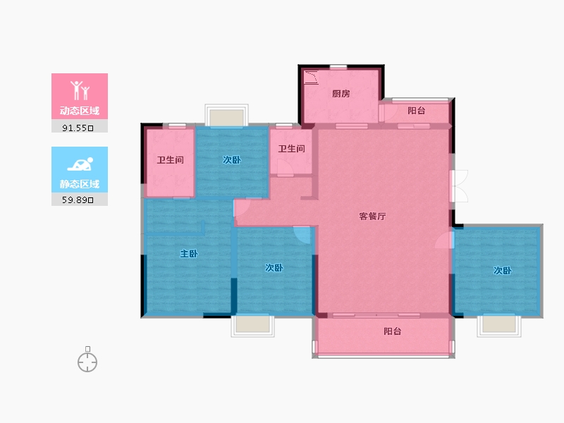 江西省-景德镇市-陶阳菁华轩-137.49-户型库-动静分区