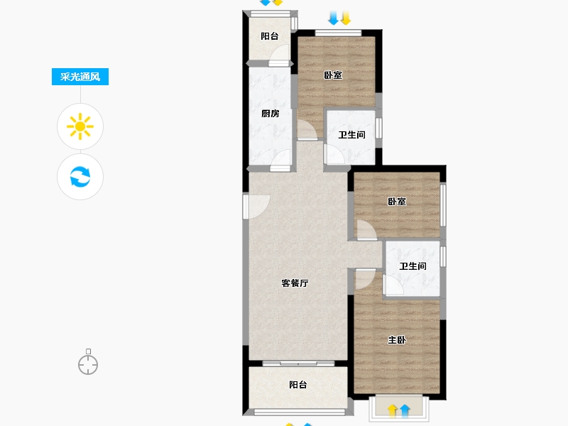 广西壮族自治区-贺州市-南宁恒大城-89.49-户型库-采光通风