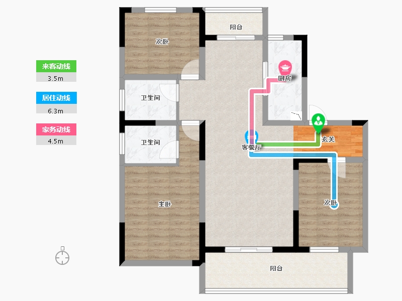 安徽省-阜阳市-壹號府邸-108.00-户型库-动静线