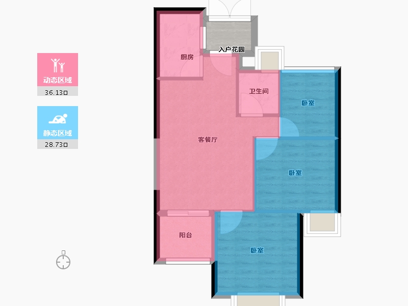 福建省-福州市-贵安新天地公寓-61.00-户型库-动静分区