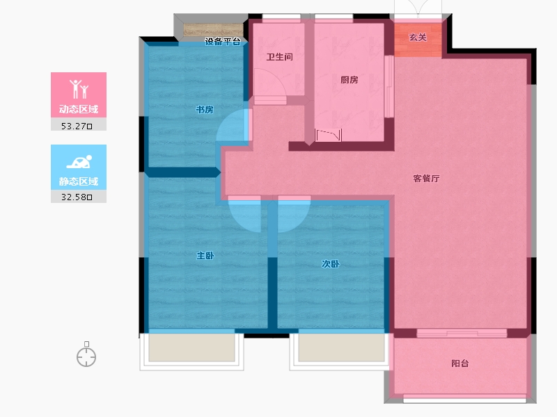 安徽省-阜阳市-天英·文鼎苑-76.00-户型库-动静分区