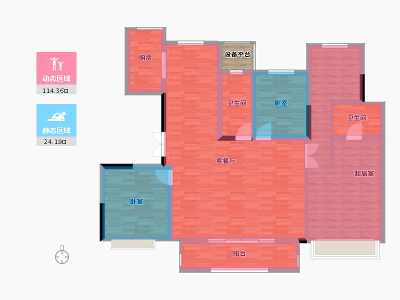 江苏省-扬州市-瘦西湖·壹号院-128.00-户型库-动静分区