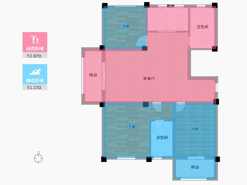 江苏省-扬州市-邗建·和瑞苑-94.00-户型库-动静分区