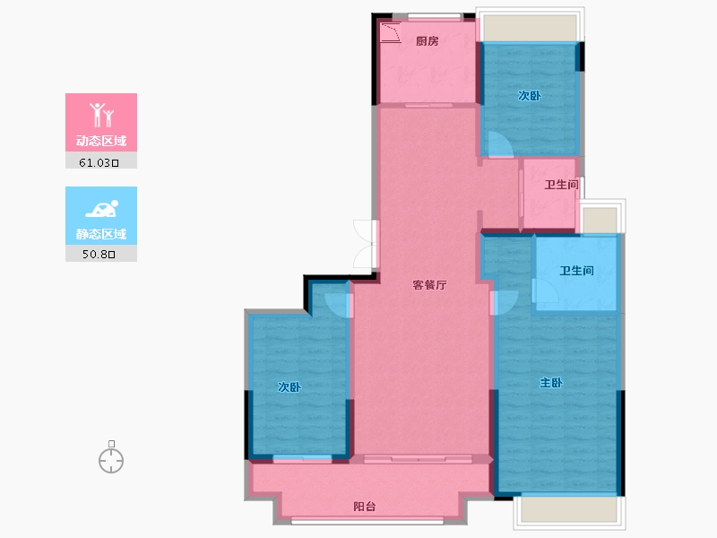 江苏省-徐州市-蓝光锦澜府-100.23-户型库-动静分区