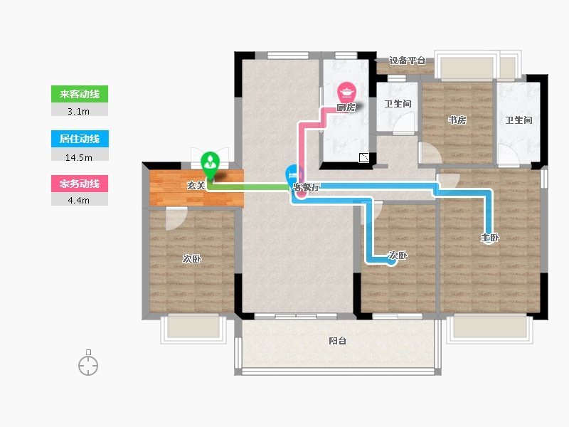 安徽省-阜阳市-置地·双清湾-112.00-户型库-动静线