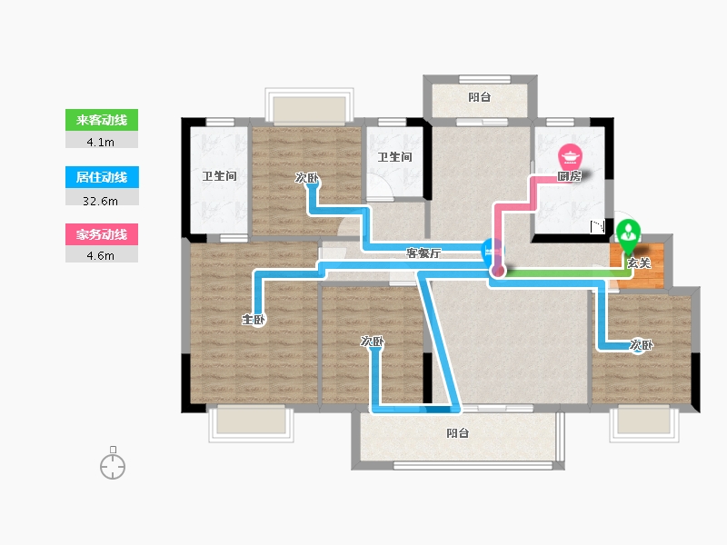 江西省-景德镇市-阳光城·文澜云邸-111.20-户型库-动静线