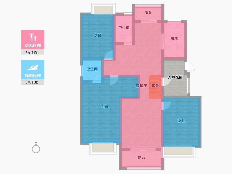 安徽省-阜阳市-纵联枫语墅-103.00-户型库-动静分区