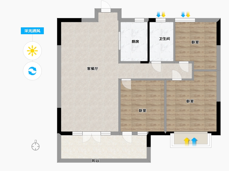 江西省-抚州市-德昌府-83.86-户型库-采光通风