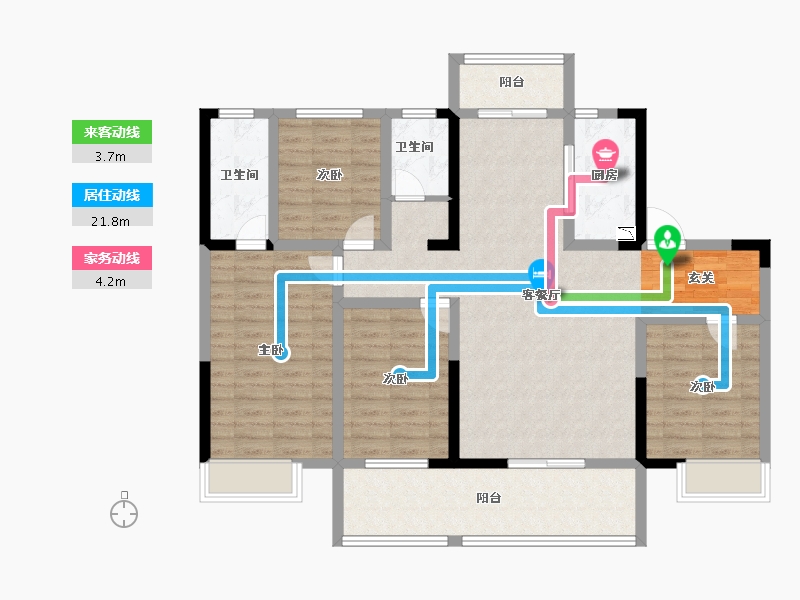 安徽省-阜阳市-壹號府邸-112.00-户型库-动静线