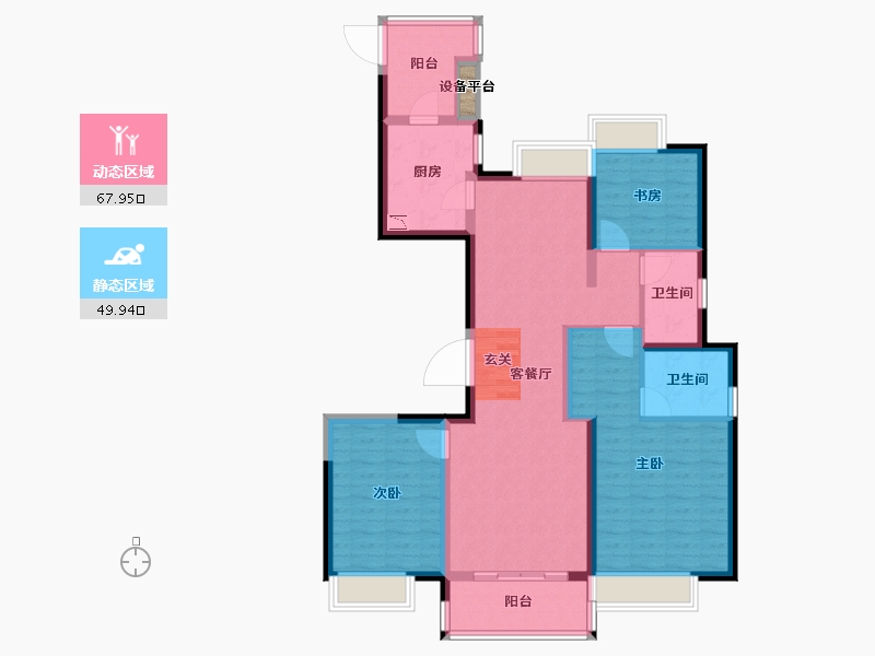 安徽省-阜阳市-置地·双清湾-106.00-户型库-动静分区