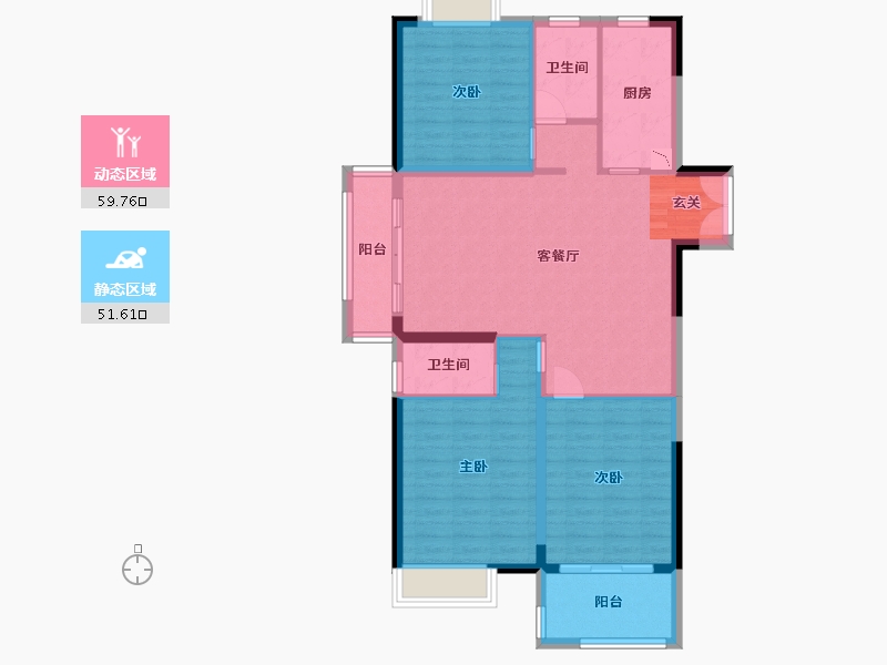 江西省-景德镇市-长虹·银湖新都-100.60-户型库-动静分区