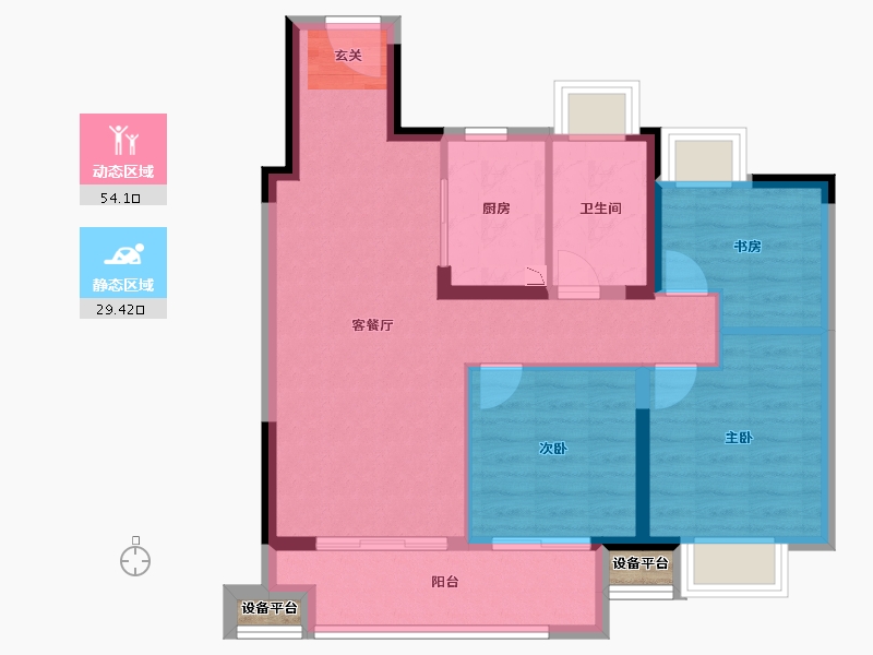 江苏省-常州市-新城碧桂园明昱湾-76.00-户型库-动静分区