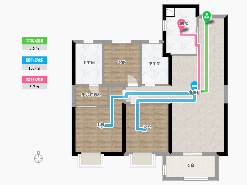 江苏省-南通市-富力院士廷-88.00-户型库-动静线