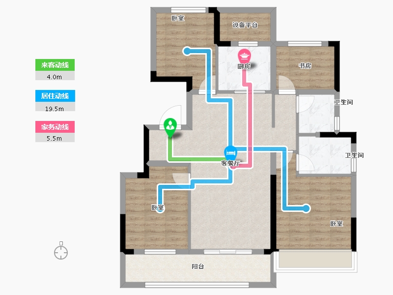 浙江省-湖州市-中梁翡丽蓝湾-95.00-户型库-动静线