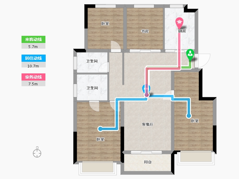 浙江省-湖州市-湖州蓝光雍锦园-104.00-户型库-动静线