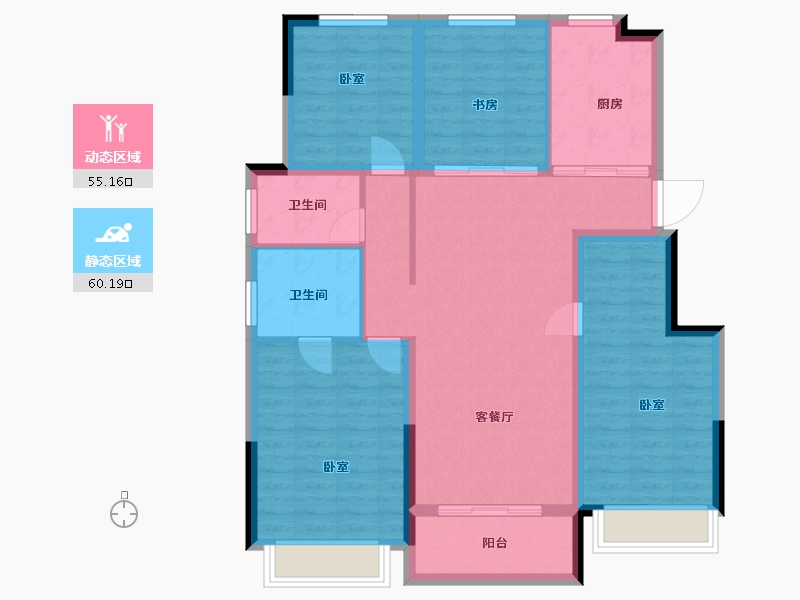 浙江省-湖州市-湖州蓝光雍锦园-104.00-户型库-动静分区