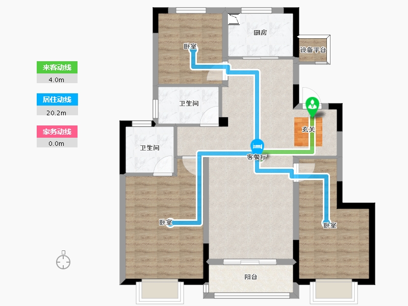 浙江省-宁波市-融创杭州湾壹号-93.00-户型库-动静线