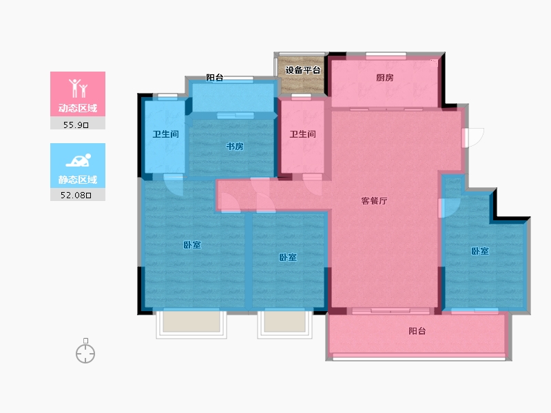 浙江省-宁波市-中旅宁宸院-97.99-户型库-动静分区