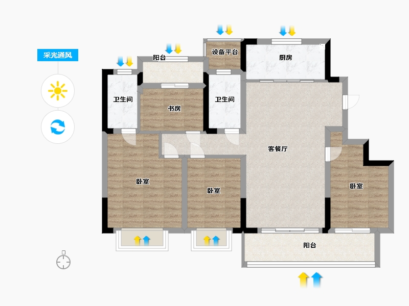 浙江省-宁波市-中旅宁宸院-97.99-户型库-采光通风