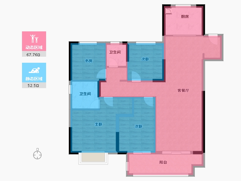 江苏省-徐州市-绿地淮海国博城-108.00-户型库-动静分区