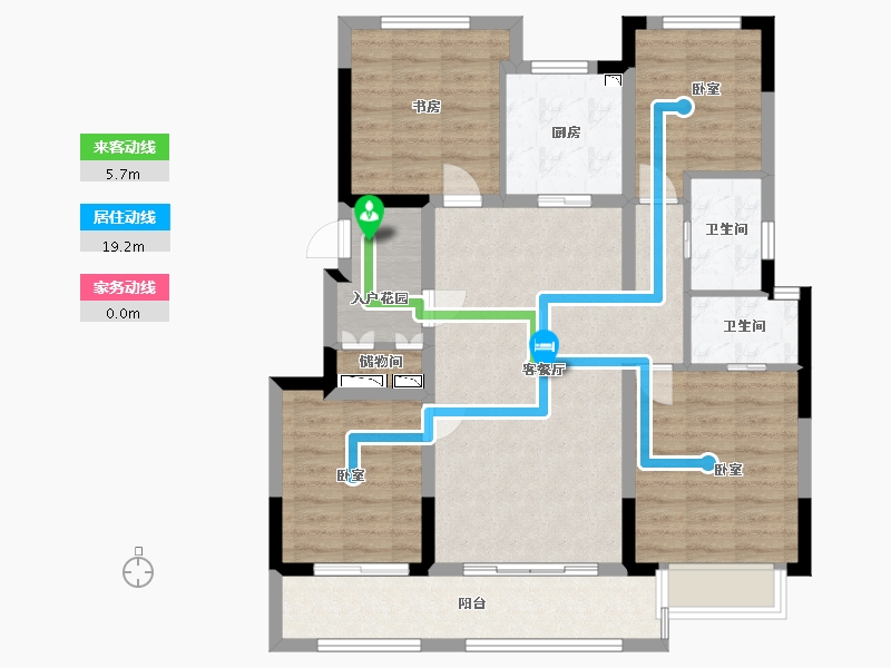 浙江省-宁波市-崇文花园-96.00-户型库-动静线