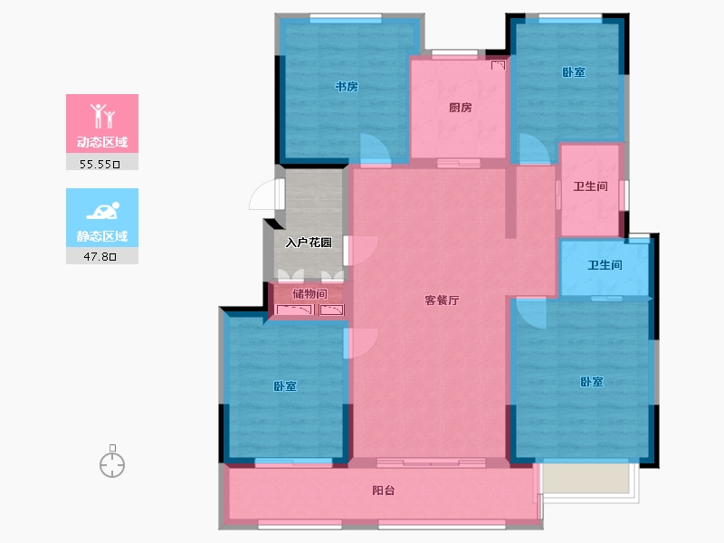 浙江省-宁波市-崇文花园-96.00-户型库-动静分区