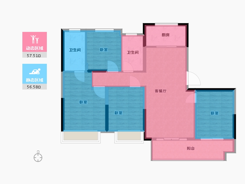 江苏省-盐城市-圣桦宝龙世家-103.10-户型库-动静分区