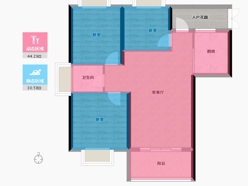 福建省-福州市-贵安新天地公寓-71.57-户型库-动静分区