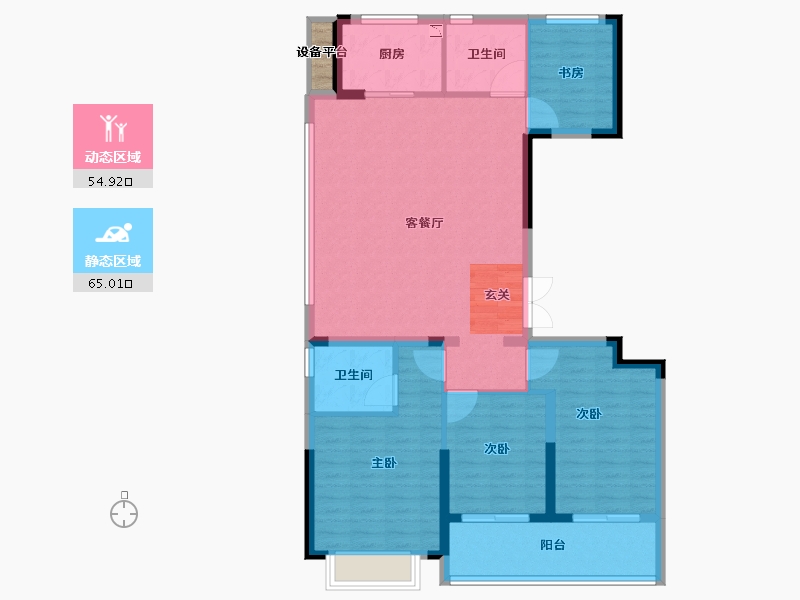 江苏省-常州市-佳源悦府-109.87-户型库-动静分区