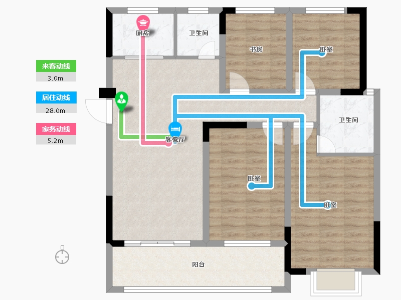 安徽省-淮南市-皖州天悦-98.46-户型库-动静线