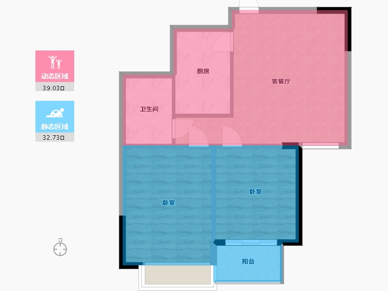 浙江省-宁波市-乐江名庭-65.51-户型库-动静分区