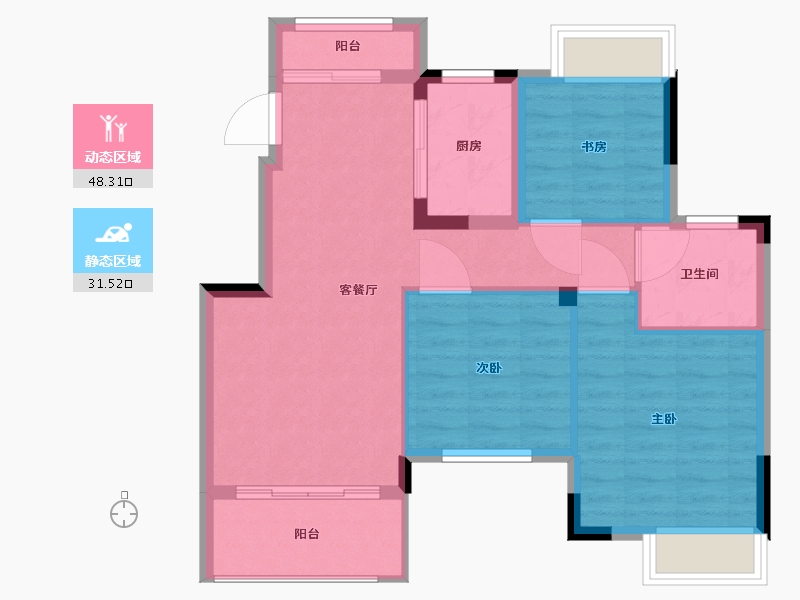 江西省-南昌市-九龙阳光-71.95-户型库-动静分区