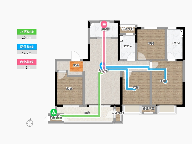 江苏省-常州市-万科弘阳君望甲第住宅-112.01-户型库-动静线