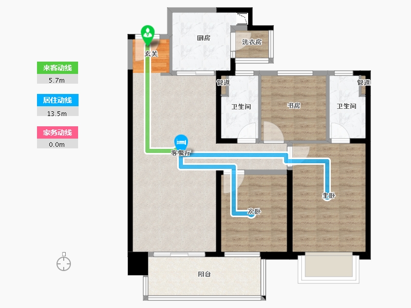 云南省-昆明市-中海寰宇天下-91.28-户型库-动静线