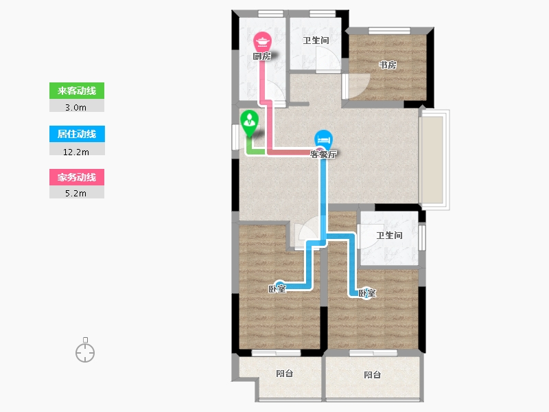 浙江省-宁波市-湖成大境-77.00-户型库-动静线