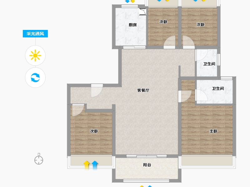 江苏省-徐州市-红星·云龙金茂悦-114.01-户型库-采光通风