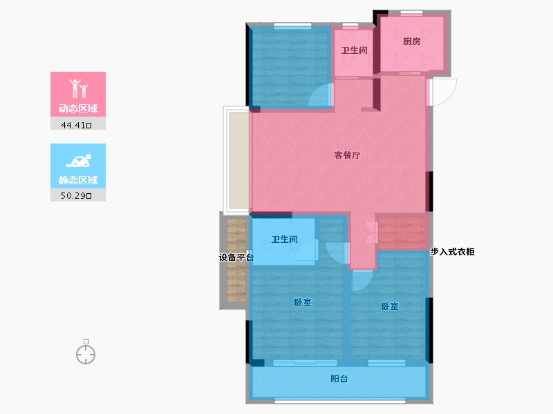 浙江省-湖州市-中梁翡丽蓝湾-86.00-户型库-动静分区