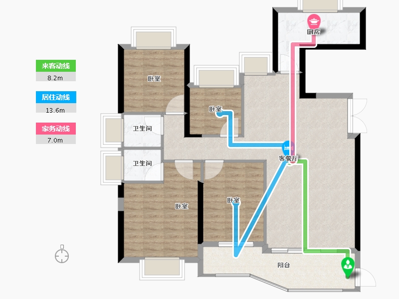 福建省-福州市-贵安新天地公寓-106.00-户型库-动静线