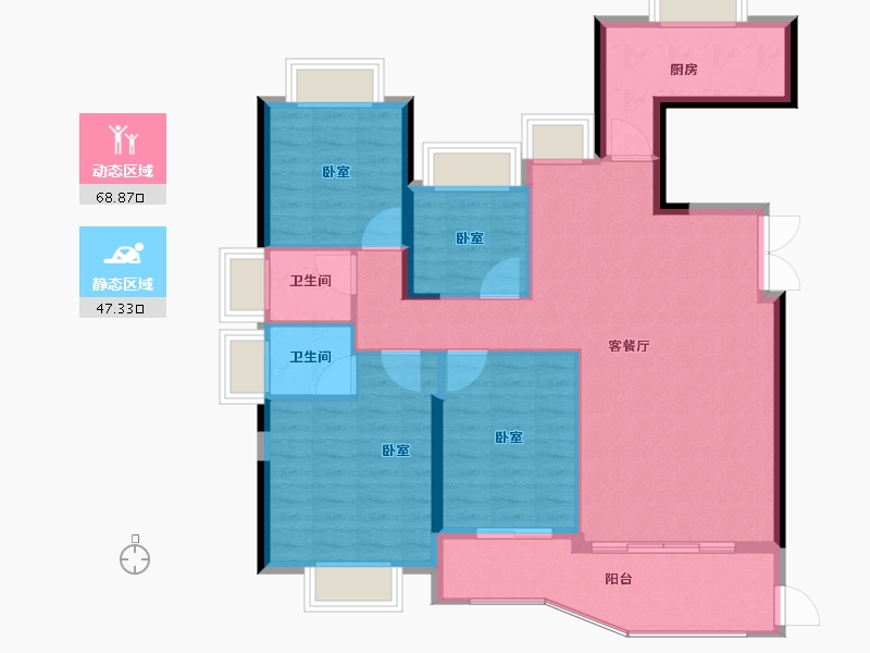 福建省-福州市-贵安新天地公寓-106.00-户型库-动静分区